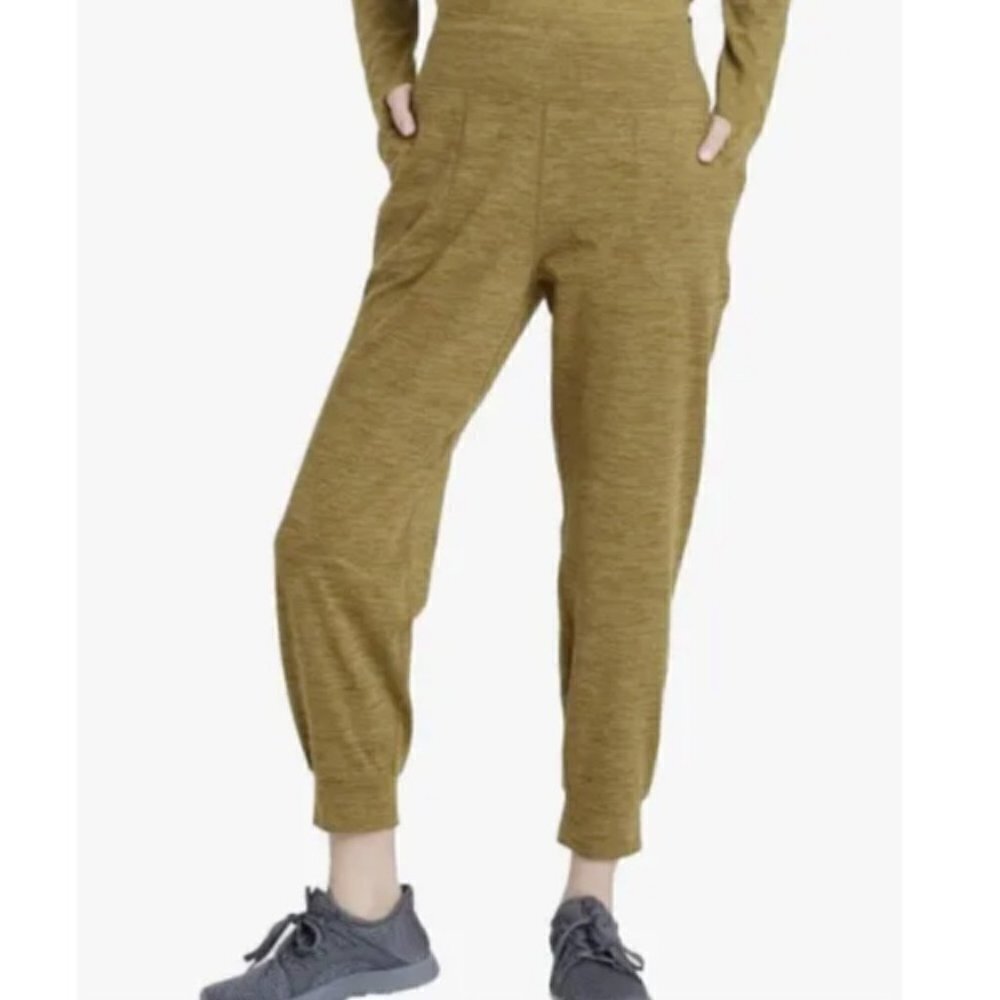 JoyLab women’s mid-rise cozy space dye jogger pants army green XS 7/8 length